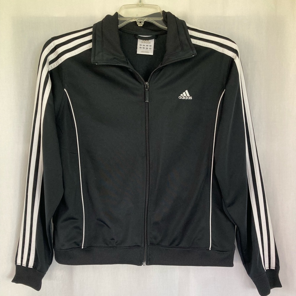 Adidas Track Warmup Jacket Size L High Mock Neck Full Zipper Front. Side pockets